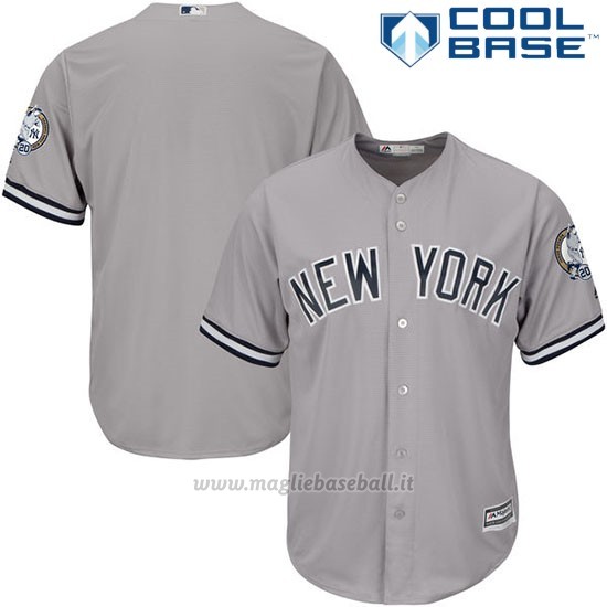 Maglia Baseball Uomo New York Yankees Jorge Posada Majestic Grigio Cool Base